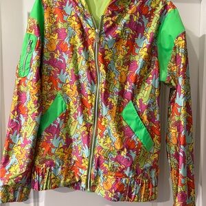 Cyberdog LED Light Up Hooded Jacket Neon Zip 3 Modes Glow Festival Rave Small